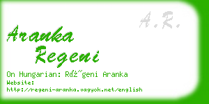 aranka regeni business card